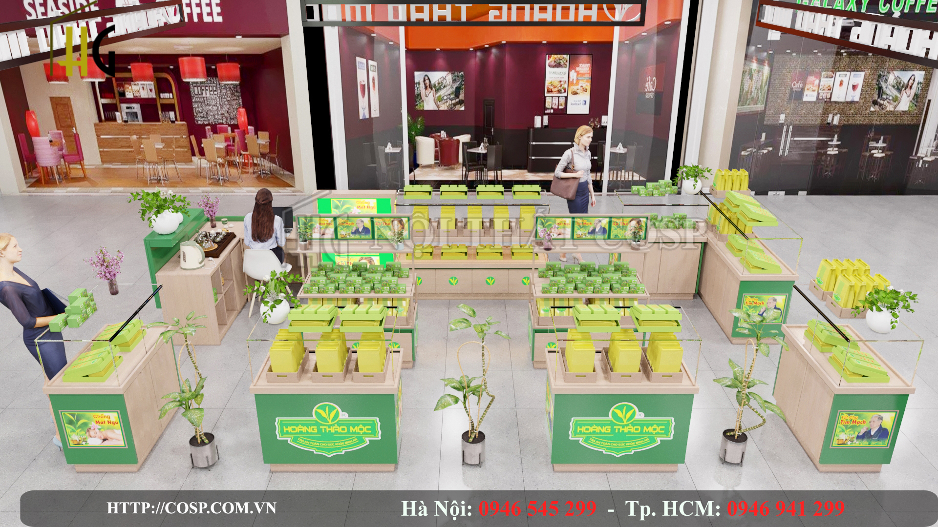 Thiết Kế Kiot Trà Thảo Mộc - Chị Dung - Eco Green - Nguyễn Xiển